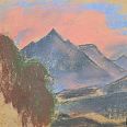 Ernst Nepo "Berglandschaft Serles" Pastell auf Karton 23,5 x 32 cm