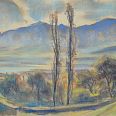 Ernst Nepo "Blick gegen Patscherkofel" 1942 Pastell 36 x 54 cm