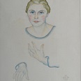 Ernst Nepo "Damenportrait Frau Andrian" 1920, Aquarell/Bleistift, 66 x 50 cm