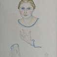 Ernst Nepo "Damenportrait Frau Andrian" 1920, Aquarell/Bleistift, 66 x 50 cm