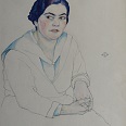 Ernst Nepo "Damenportrait sitzend" 1920, Aquarell/Bleistift, 66 x 50 cm