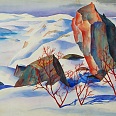 Ernst Nepo "Lang Fjord bei Kirkenes" 1943, Aquarell, 58 x 70 cm