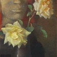 Ernst Nepo "Rosen Dame" 1945, Pastell, 35,5 x 23,5 cm