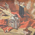 Ernst Nepo "Stilleben mit Maske" 1945, Öl Tempera, 56,5 x 75 cm