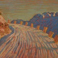 Ernst Nepo "Weg nach Serrada" 1916, Fett Kreide, 34 x 24 cm