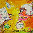 Frank Zander "Müllerin Art" Aquarell 40 x 60 cm