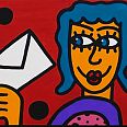 Franz Badsdera "Liebesbrief" Acryl auf Leinwand 24  x 30 cm