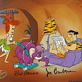 The Flintstones "Fred's Day Off" Hand Painted Limited Edition Cel on a lithographic background 27 x 32 cm