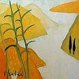 Veronika Gerber "Große Landschaft am Gardasee II" Öl auf Leinwand 100 x 100 cm