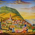 Hans Crepaz "Kahlenbergerdörfel" Öllasur auf Karton 20 x 25 cm