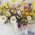 Heinz Hofer "Bunter Sommer" Aquarell 30 x 40 cm