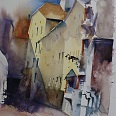 Heinz Hofer "Innsbruck Badgasse" 2000 Aquarell 60 x 50 cm