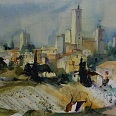 Heinz Hofer "San Gimignano" 2002 Aquarell 50 x 65 cm