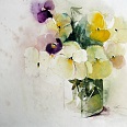 Heinz Hofer "Stiefmütterchen" Aquarell 30 x 40 cm