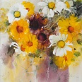 Heinz Hofer "Strauß mit Margeriten" Aquarell 40 x 30 cm