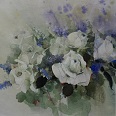 Heinz Hofer "Weiße Rosen" 2017 Aquarell 50 x 60 cm