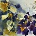 Heinz Hofer "Petunien" Aquarell 31 x 47 cm