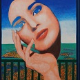 James Francis Gill "Nude on a Green Balcony" Siebdruck Edition 2010 100 x 70 cm