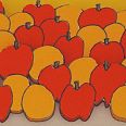 James Rizzi "Apples and Oranges" 2002 3D-Siebdruck 5 x 7,5 cm