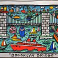 James Rizzi "Brooklyn Bridge" 1994 3D-Siebdruck 15 x 22 cm