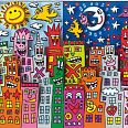 James Rizzi "Day or Night - my city is bright" 3D-Siebdruck 30 x 40 cm