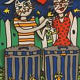 James Rizzi "Dinner Date" 1995 3D-Siebdruck 19,5 x 14,5 cm