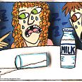 James Rizzi "Don't Cry Over Spilt Milk" 3D-Siebdruck 20 x 24 cm