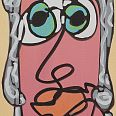 James Rizzi "Face It" 2005 Acryl 40 x 19,5 cm