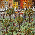 James Rizzi "Fall" 1988, 3D Siebdruck 25 x 20 cm