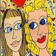 James Rizzi "Friends" 1997 3D-Siebdruck 10 x 6,5 cm