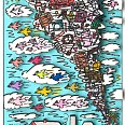 James Rizzi "Gone With The Wind" 2005, 3D Siebdruck 30 x 40 cm