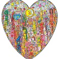 James Rizzi "Heart Times In The City" 3D Siebdruck (drucksigniert) 92 x 84 cm