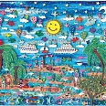 James Rizzi "Let's Take A Trip To The Tropics" 3D Siebdruck 41 x 49 cm