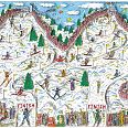 James Rizzi" Mountains of fun" 1998 3D-Siebdruck 27 x 38 cm