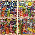 James Rizzi "NYC sings and swings" 3D-Siebdruck 60 x 60 cm