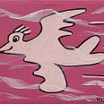 James Rizzi "Pink Bird" 2005 Acryl 15 x 20 cm
