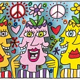 James Rizzi "Potheads of love" 3D-Siebdruck (drucksigniert) 5,3 x 8,6 cm