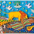 James Rizzi "Sleeping Gypsy" 3D-Siebdruck 16 x 24 cm