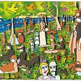 James Rizzi "Sunday afternoon on the island of la grande jatte" 3D-Siebdruck 17 x 24 cm