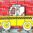James Rizzi "Taxi Cab" 3D-Siebdruck 20 x 24 cm