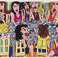 James Rizzi "Tea Party" 1990 3D-Siebdruck 19 x 24 cm