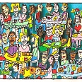 James Rizzi "The Brunch Bunch" 2002, 3D Siebdruck 20 x 24 cm