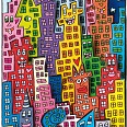 James Rizzi "The city that never sleeps" 3D Siebdruck 18  x 6 cm