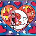 James Rizzi "The moon is a friend of your heart" 2006 3D Siebdruck 17 x 21 cm