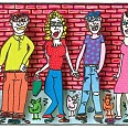 James Rizzi "True Love For Two That Means Me And You" 3D Siebdruck 24 x 40 cm
