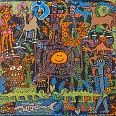 James Rizzi "Yesterdays leftovers" 2004 Collage handbemaltes Unikat auf Papier 52 x 53 cm