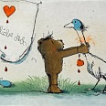 Janosch "ich liebe dich zum Würgen Gans" Radierung 30 x 40 cm