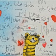 Janosch "Ich liebe dich du Wildschwein" Radierung 40 x 50 cm