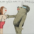 Janosch "Wie gehts denn so Frau Brinkmann" Radierung 40 x 50 cm