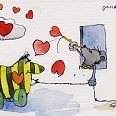 Janosch "Love" Aquarell 12 x 17 cm